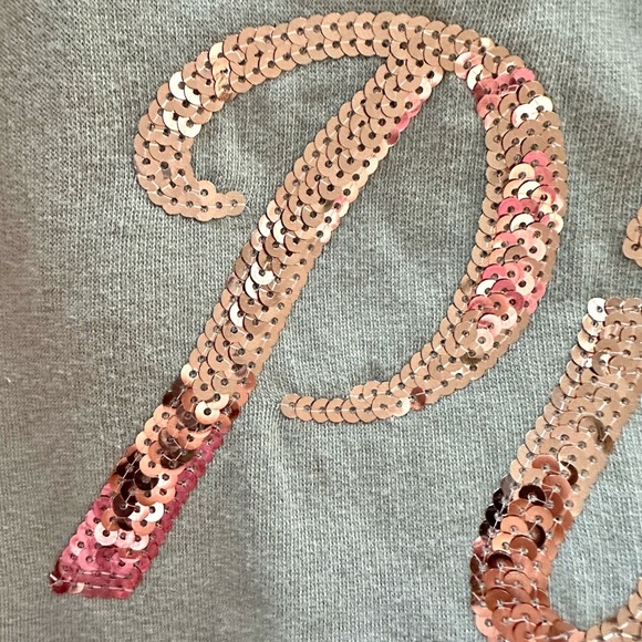 PINK Victoria's Secret Sequin Hoodie Light Green with Pink Sequins Size XS - Picture 5 of 15